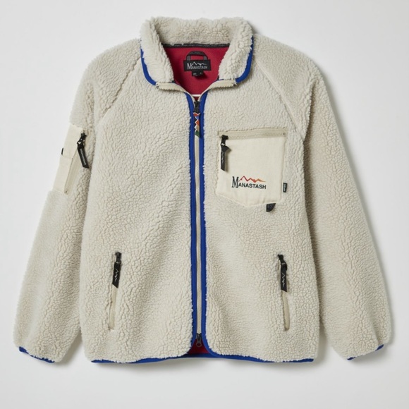 NWT! Manastash Mt. Gorilla Fleece Jacket XL Ivory Cream
